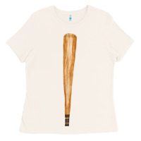 Bone wooden baseball Ladies Tee - FaDigitalArtStudio