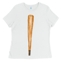 White wooden baseball Ladies Tee - FaDigitalArtStudio