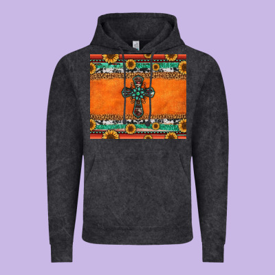 Sunflowers Cross Aztec Pattern Vintage Hoodie Designed By Jasminsmagicworld