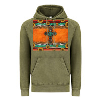 Vintage Olive sunflowers cross aztec pattern Vintage Hoodie - Jasminsmagicworld