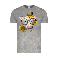 Cloud Rock charolais calf with sunflowers and butterfly Vintage Tee - LillyAllenDesigns