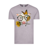 Vintage Zinc charolais calf with sunflowers and butterfly Vintage Tee - LillyAllenDesigns