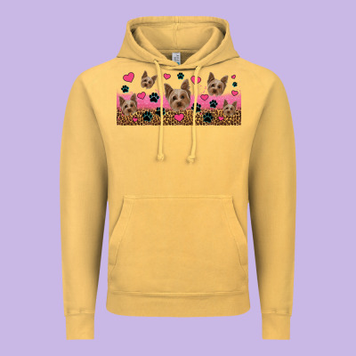 Yorkie Dogs Vintage Hoodie Designed By Jasminsmagicworld