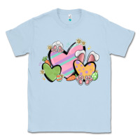 Dusty Blue easter hearts Classic Tee - MaliasSmallBusiness