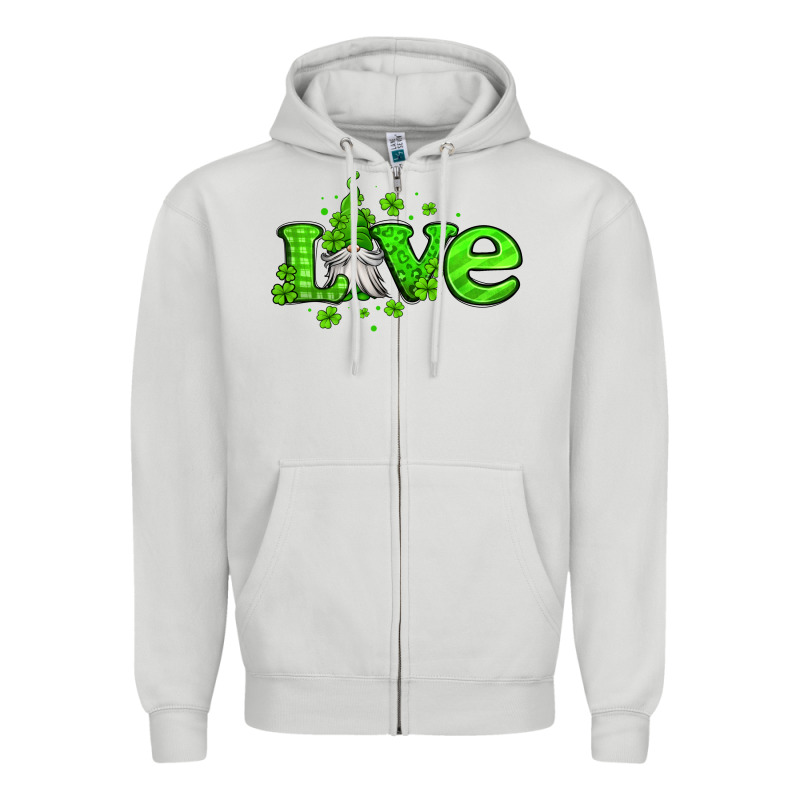 Love St Patricks Gnome Zipper Hoodie by Jasminsmagicworld | Teevron