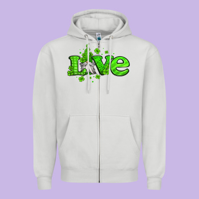Love St Patricks Gnome Zipper Hoodie Designed By Jasminsmagicworld