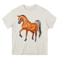 Cream horse Heavy Core Tee - FaDigitalArtStudio