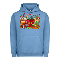 Pigment Pebble Blue Mexico Coffee Cups Urban Hoodie - FaDigitalArtStudio