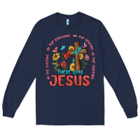 Navy in the waiting there was jesus Long Sleeve Tee - MaliasSmallBusiness