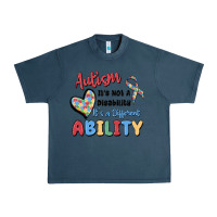 Midnight Navy autism it's not a disability it's a different abil Urban Heavy Tee - MaliasSmallBusiness