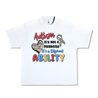 White autism it's not a disability it's a different abil Urban Heavy Tee - MaliasSmallBusiness