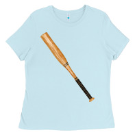 Baby Blue wooden softball bat Ladies Tee - FaDigitalArtStudio