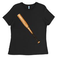 Black wooden softball bat Ladies Tee - FaDigitalArtStudio