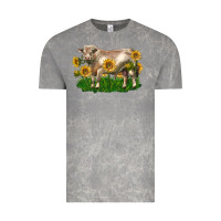 Cloud Rock charolais bull with sunflowers Vintage Tee - LillyAllenDesigns