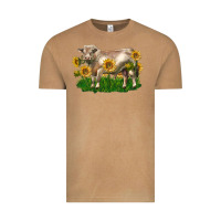 Vintage Camel charolais bull with sunflowers Vintage Tee - LillyAllenDesigns