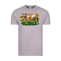 Vintage Zinc charolais bull with sunflowers Vintage Tee - LillyAllenDesigns