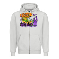 Dove Grey creep it real Zipper Hoodie - BarkalooDesign