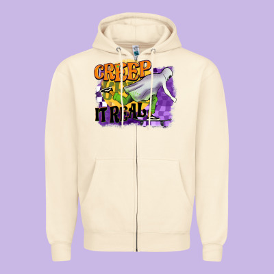 Creep It Real Zipper Hoodie Designed By Barkaloodesign