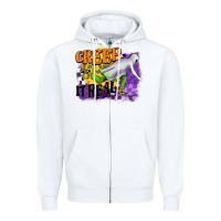 White creep it real Zipper Hoodie - BarkalooDesign