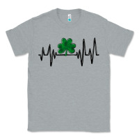Heather Grey shamrock heartbeat Classic Tee - MaliasSmallBusiness