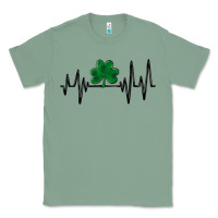 Sage shamrock heartbeat Classic Tee - MaliasSmallBusiness