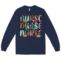 Navy nurse nurse nurse Long Sleeve Tee - NancyCooperArtShop