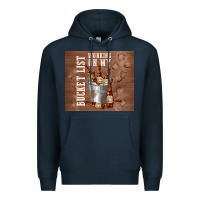 Navy working on my bucket list Premium Hoodie - TumblerDesignByShophia