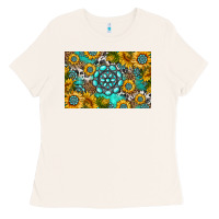 Western Turquoise And Sunflowers Skinny Metal Can Holder Ladies Tee | Teevron