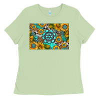 Matcha western turquoise and sunflowers skinny metal can holder Ladies Tee - HRA Design Shop