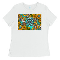 White western turquoise and sunflowers skinny metal can holder Ladies Tee - HRA Design Shop