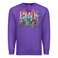 Purple The pink is for my Grandma Cancer Awareness Premium Sweatshirt - HowdyJamesFarm