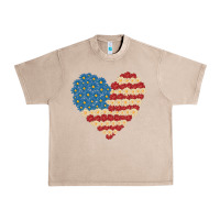 French Oak american heart flag Urban Heavy Tee - MaliasSmallBusiness