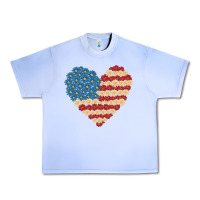Grape Ice american heart flag Urban Heavy Tee - MaliasSmallBusiness