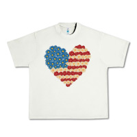 Pistachio american heart flag Urban Heavy Tee - MaliasSmallBusiness