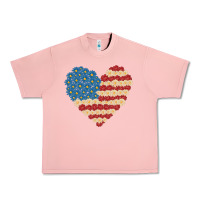 Salmon american heart flag Urban Heavy Tee - MaliasSmallBusiness