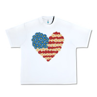 White american heart flag Urban Heavy Tee - MaliasSmallBusiness