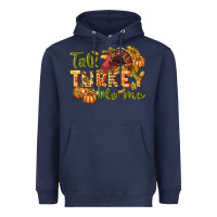 Navy Talk turkey to me Thanksgiving p Heavyweight Hoodie - NancyCooperArtShop