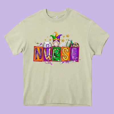 Nurse Mardi Gras Heavy Core Tee Designed By Racoondesign