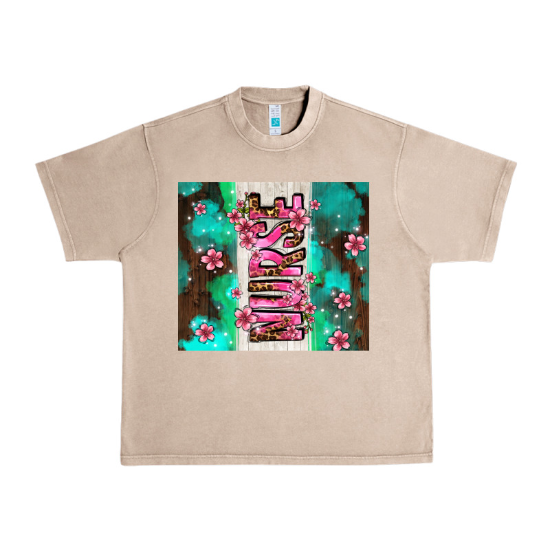 Pink Floral Nurse With Flowers Urban Heavy Tee by AdoDesignShop | Teevron
