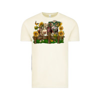 Vintage Arctic hereford bull and heifer with sunflowers Vintage Tee - LillyAllenDesigns
