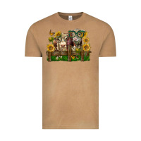 Vintage Camel hereford bull and heifer with sunflowers Vintage Tee - LillyAllenDesigns
