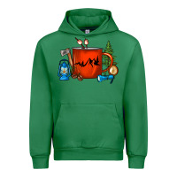 Emerald Camper Coffee Cup Urban Hoodie - FaDigitalArtStudio