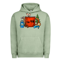 Pigment Oil Green Camper Coffee Cup Urban Hoodie - FaDigitalArtStudio