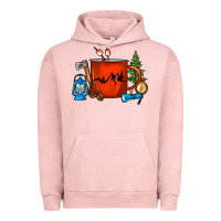 Pigment Salmon Camper Coffee Cup Urban Hoodie - FaDigitalArtStudio