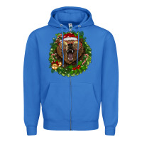 True Royal christmas bear  wreath Zipper Hoodie - BarkalooDesign