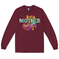 Burgundy mother hustler lightning bolt Long Sleeve Tee - NancyCooperArtShop
