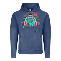 Vintage Denim nurse life spring stethoscope heart rainbow Vintage Hoodie - BarkalooDesign