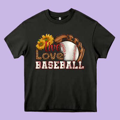 Live Love Baseball Heavy Core Tee Designed By Hra Design Shop