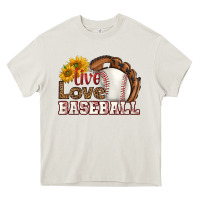 Cream live love baseball Heavy Core Tee - HRA Design Shop