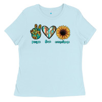 Baby Blue peace love sunshine Ladies Tee - JahusDesignShop